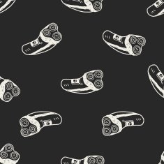 shaver doodle seamless pattern background N2
