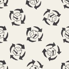 shipping box doodle seamless pattern background N11