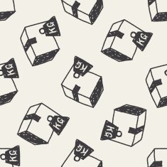 shipping box doodle seamless pattern background N15