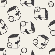 shipping box doodle seamless pattern background N16