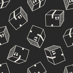 shipping box doodle seamless pattern background N20