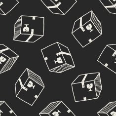 shipping box doodle seamless pattern background N21