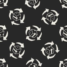 shipping box doodle seamless pattern background N23