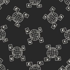 shipping box doodle seamless pattern background N24
