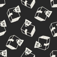 shipping box doodle seamless pattern background N27