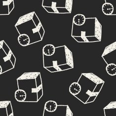 shipping box doodle seamless pattern background N28
