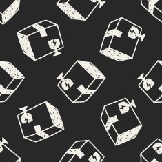 shipping box doodle seamless pattern background N30