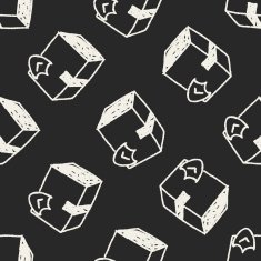 shipping box doodle seamless pattern background N31