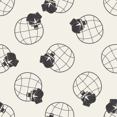 shipping doodle seamless pattern background