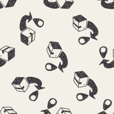 shipping location doodle seamless pattern background