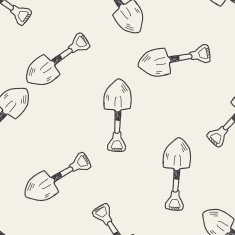 shovel doodle seamless pattern background N5