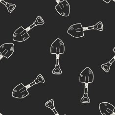 shovel doodle seamless pattern background N7