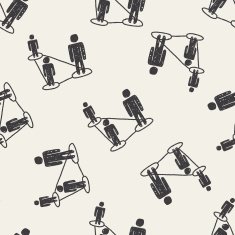 social link doodle seamless pattern background N2