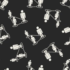 social link doodle seamless pattern background N6