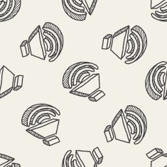sound doodle seamless pattern background