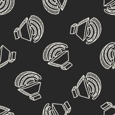 sound doodle seamless pattern background N2