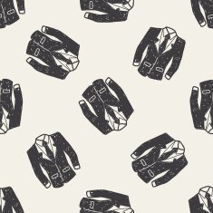 suit doodle seamless pattern background