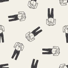 suit doodle seamless pattern background N5