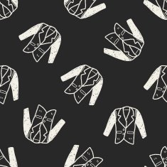 suit doodle seamless pattern background N8