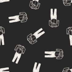 suit doodle seamless pattern background N11