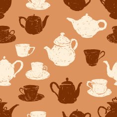 pattern of the teacups and teapots
