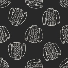 sweater doodle seamless pattern background