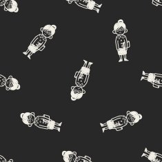 teacher doodle seamless pattern background N2