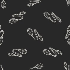 usb doodle seamless pattern background N2
