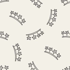 birthday hanging doodle drawing seamless pattern background N7