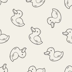 duck doodle seamless pattern background