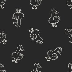 duck doodle seamless pattern background N2