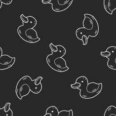 duck doodle seamless pattern background N3