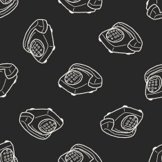 telephone doodle seamless pattern background N3