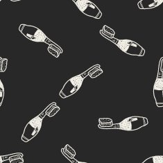 toothbrush doodle seamless pattern background N2