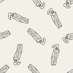 toothpaste doodle seamless pattern background