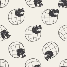 truck shipping doodle seamless pattern background