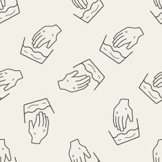 wash hand doodle seamless pattern background