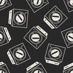 washing machine doodle seamless pattern background N3