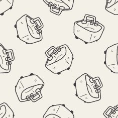 water basin doodle seamless pattern background