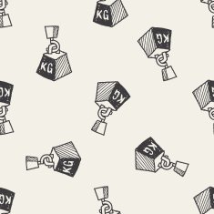 Weight doodle seamless pattern background
