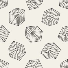 wood box doodle seamless pattern background