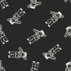 worker doodle seamless pattern background N4
