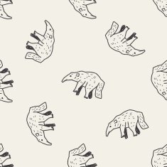anteater doodle seamless pattern background