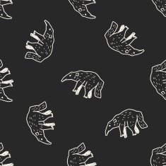 anteater doodle seamless pattern background N2