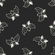 bat doodle seamless pattern background N2