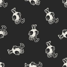 ostrich doodle seamless pattern background N2