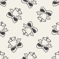 bell doodle seamless pattern background