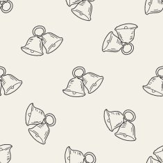 bell doodle seamless pattern background N3
