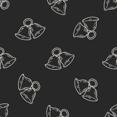bell doodle seamless pattern background N4
