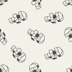 block toy doodle seamless pattern background N5